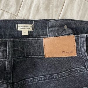 Madewell Perfect Vintage Straight Jean Black Distressed Wash